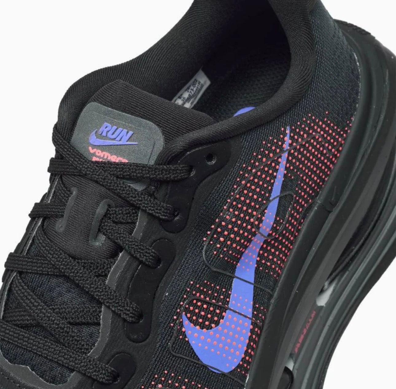 Tênis Runner Malha Preto Detalhes Roxo