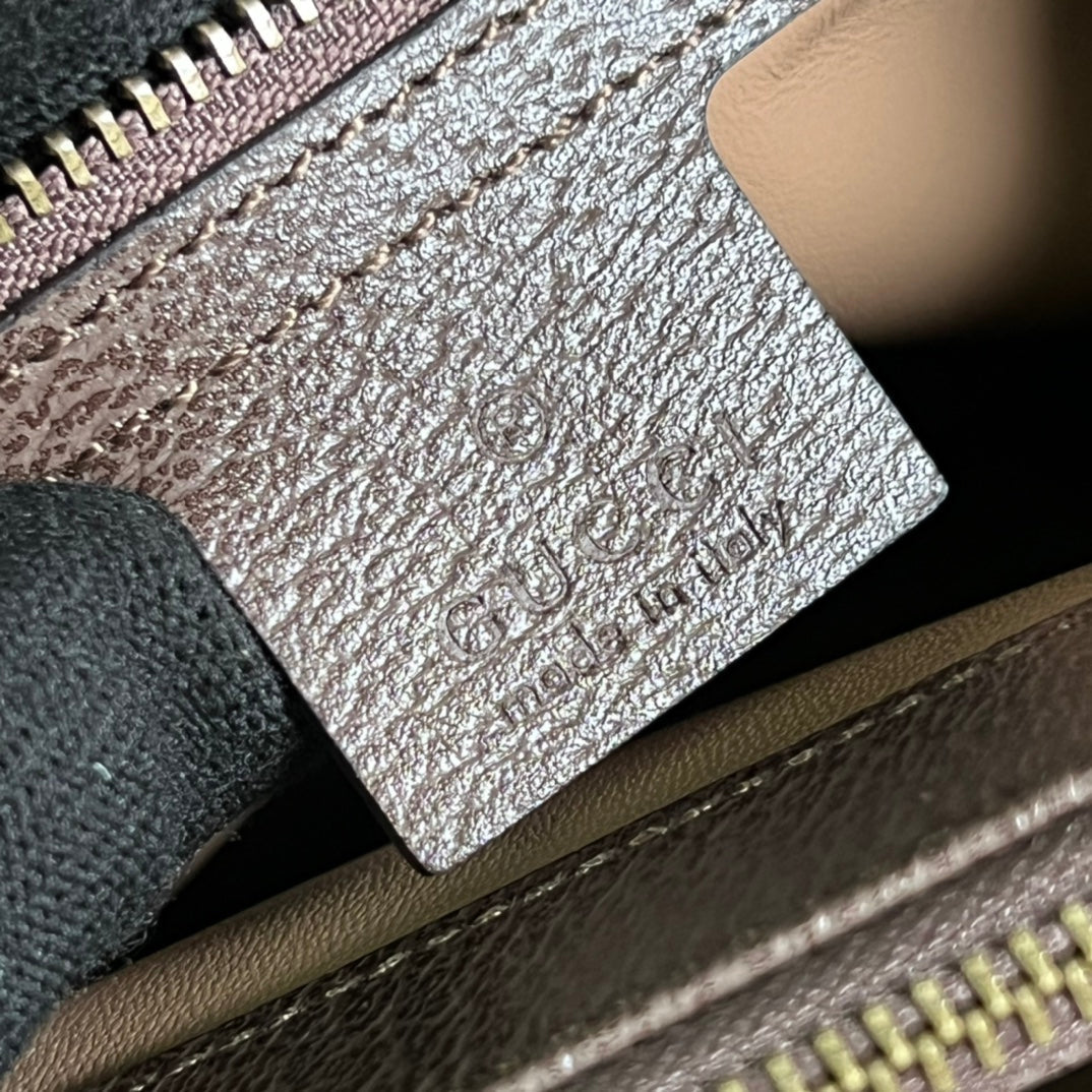 Bolsa Tote Couro Camel Letras Entrelaçadas Pequena