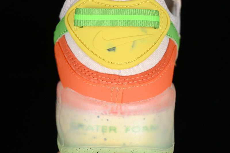 Tênis Runner Mesh Bege Detalhes Laranja e Verde