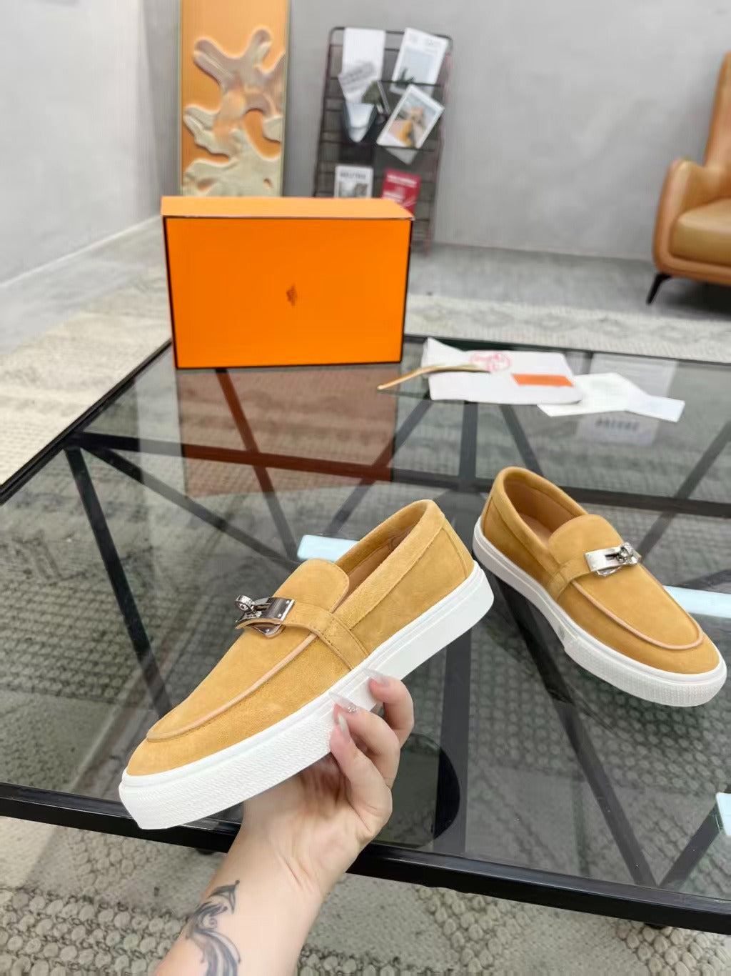 Mocassim Couro Clássico com Detalhe Frontal