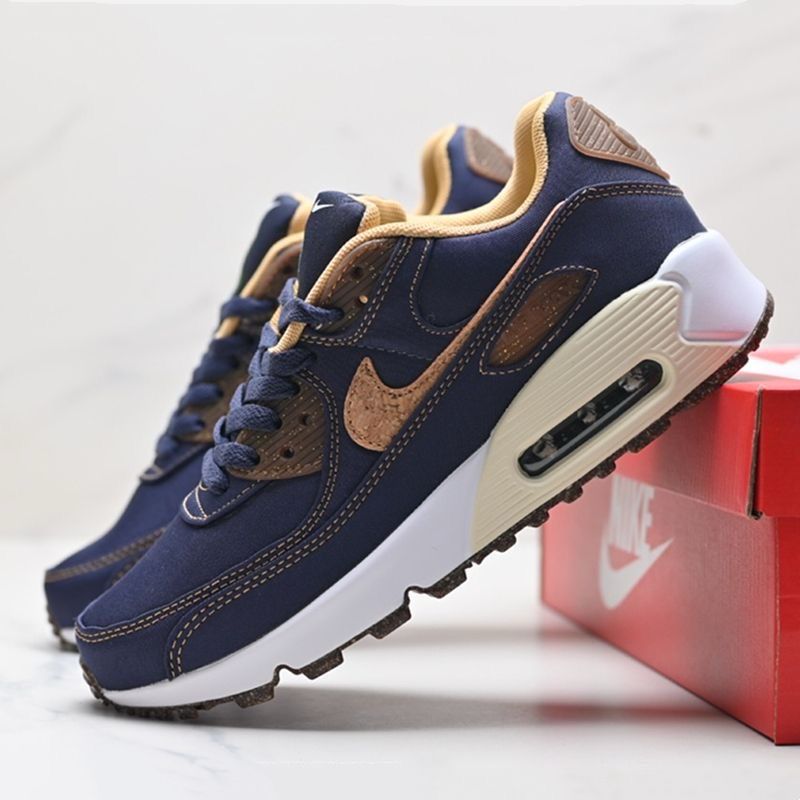 Tênis Runner Malha Cork Detalhes Azul Marinho