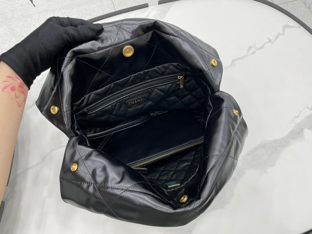 Bolsa Hobo Couro Matelassê Preto