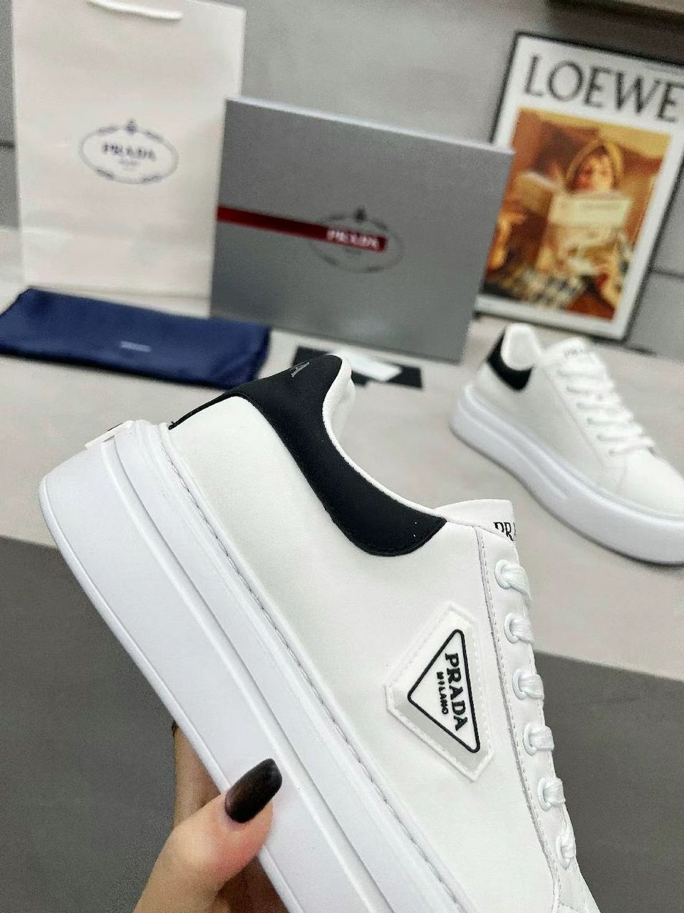 Tênis Couro Branco Preto