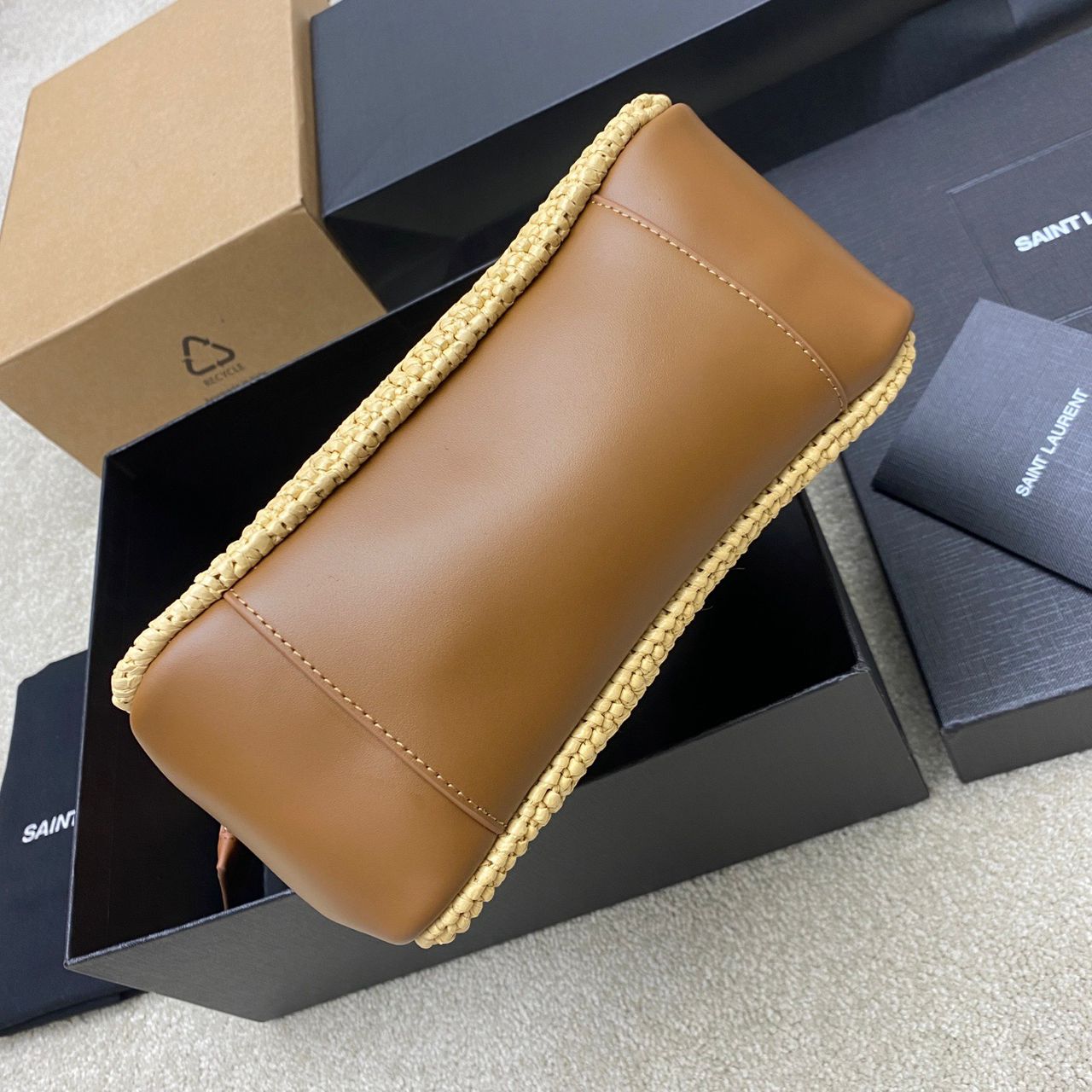 Bolsa Satchel Couro Supple Pequena Marrom