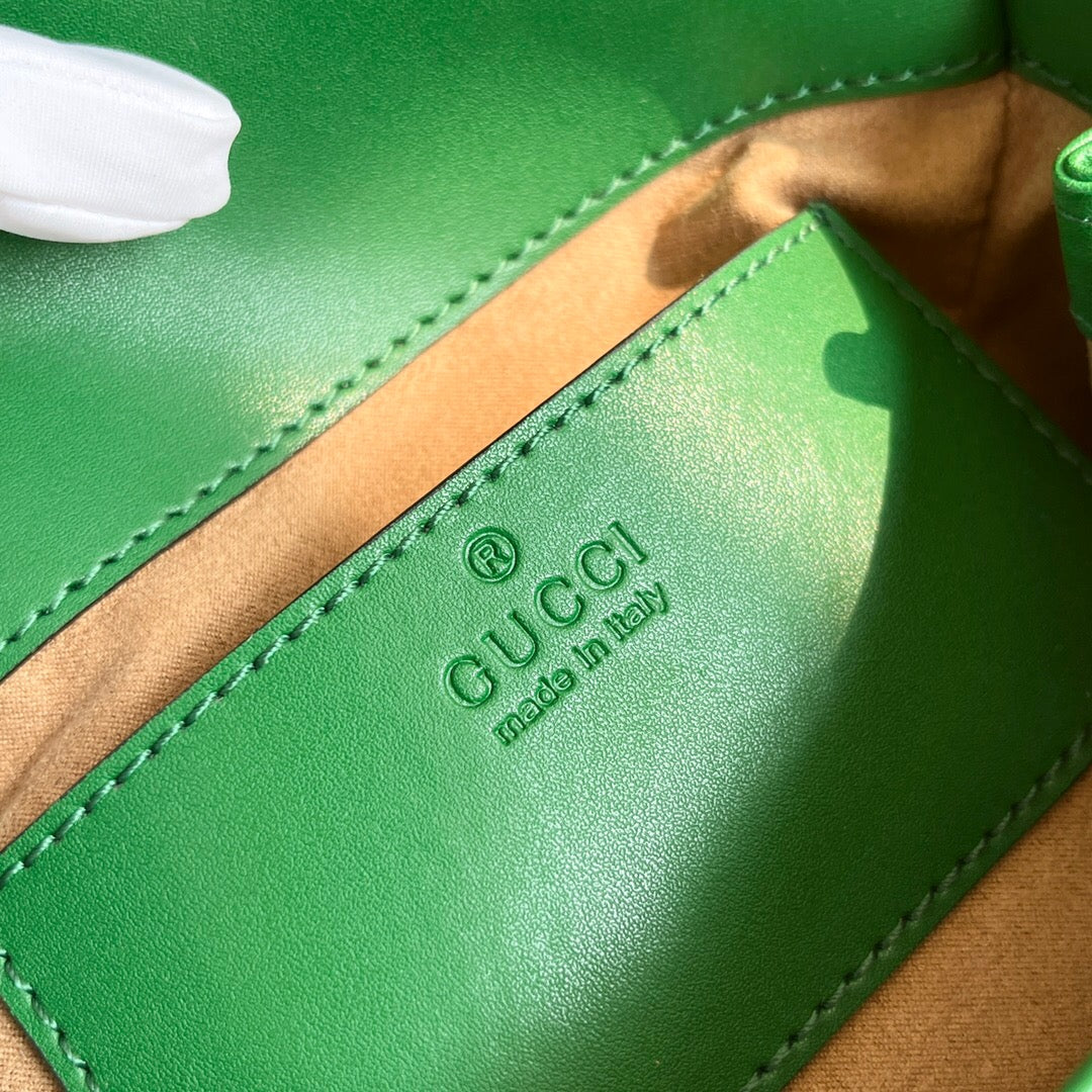 Bolsa Ombro Couro Acolchoado Padrão Chevron Verde Mini