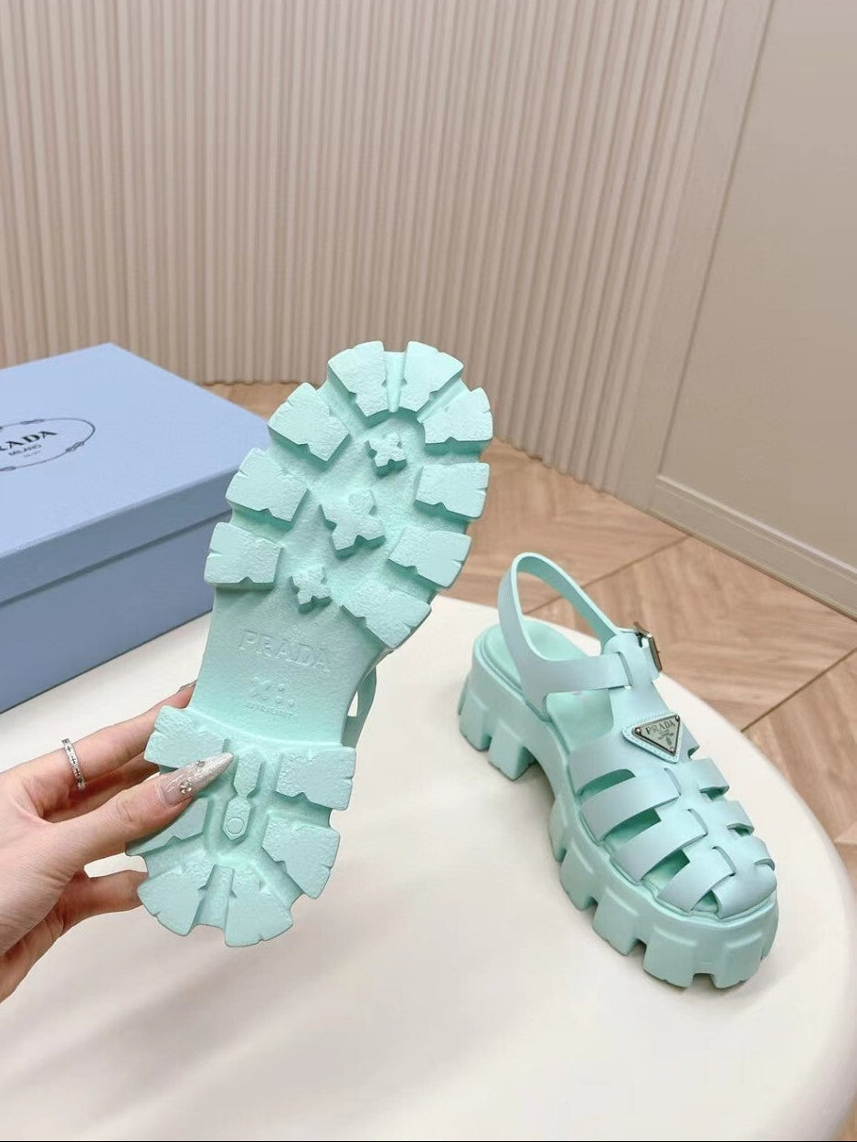 Sandália Couro Azul