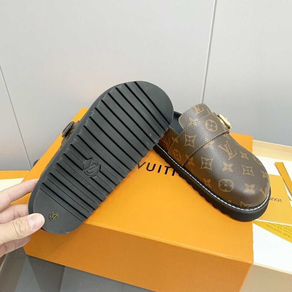 Sandália Couro Cacao Conforto Flat