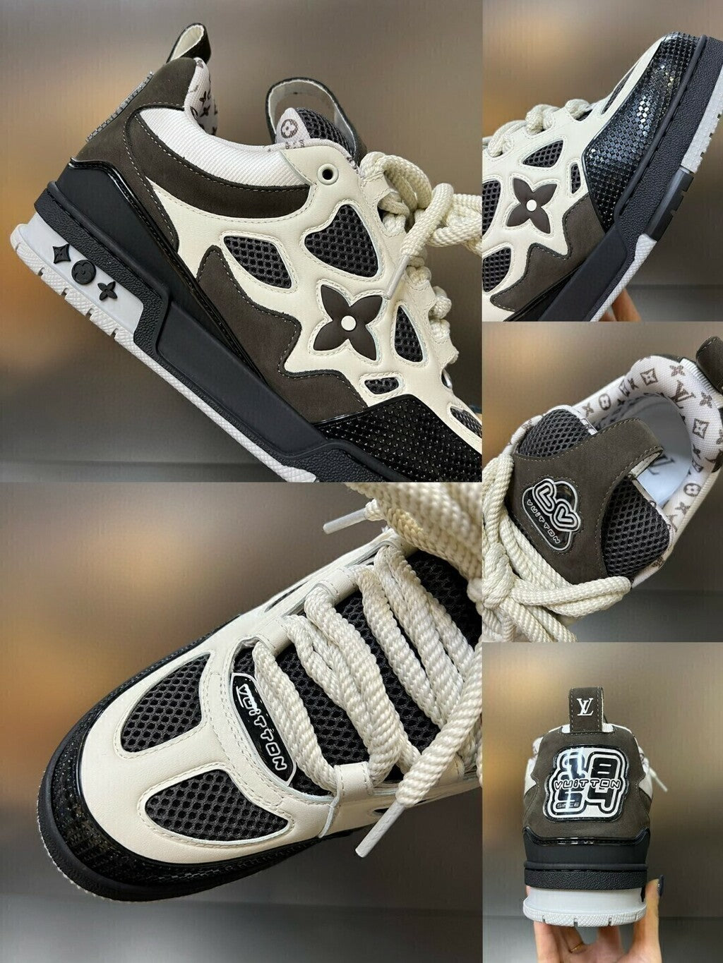 Tênis Skate Couro Cinza e Branco