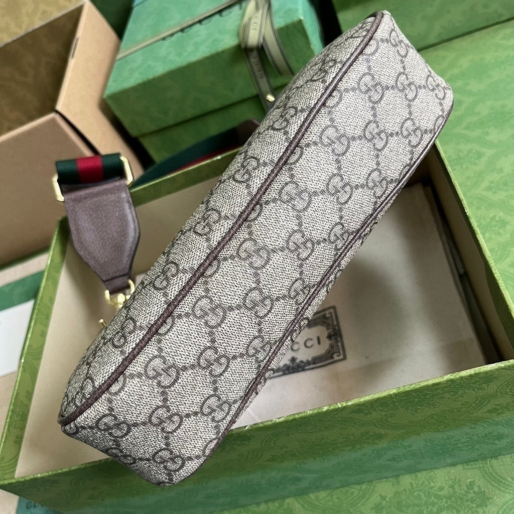 Bolsa Pequena Couro Bege Letras Entrelaçadas Small