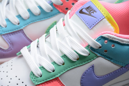 Tênis Cano Baixo Couro Multicolorido Pastel