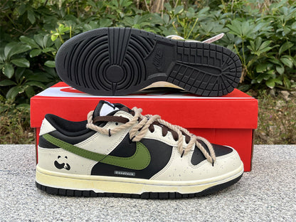 Tênis Cano Baixo Couro Branco Preto e Verde