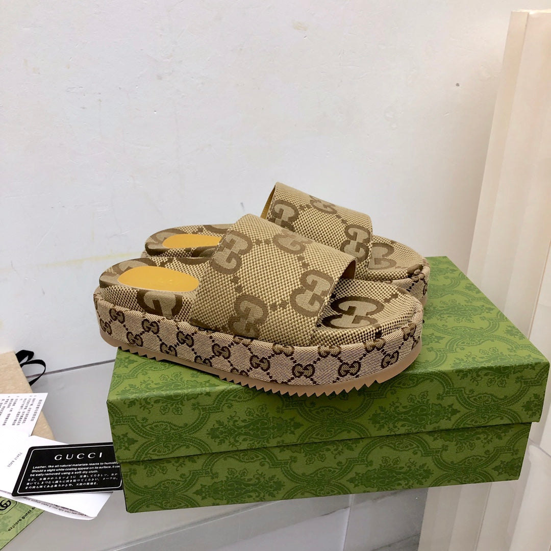 Sandália Plataforma Canvas Camel Tira em H