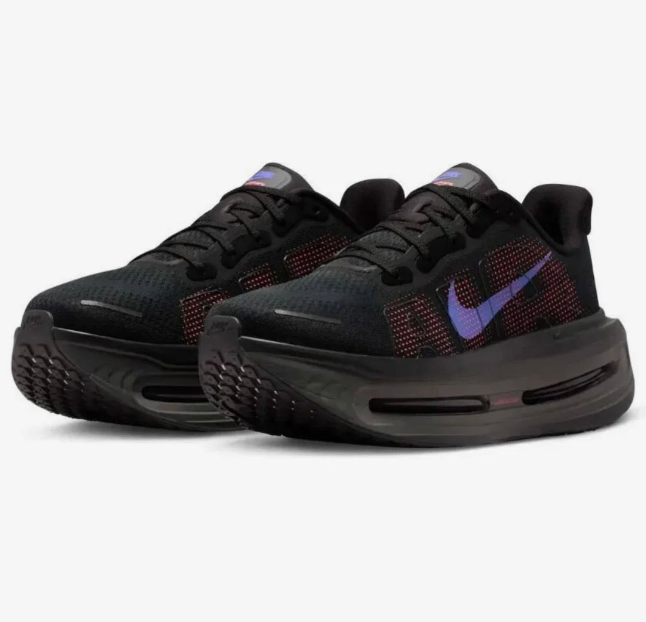 Tênis Runner Malha Preto Detalhes Roxo