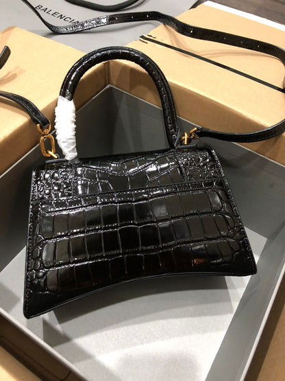Bolsa Satchel Couro Cinza Corpo Estruturado XS