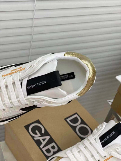 Tênis Cano Baixo Couro Branco Detalhe Dourado