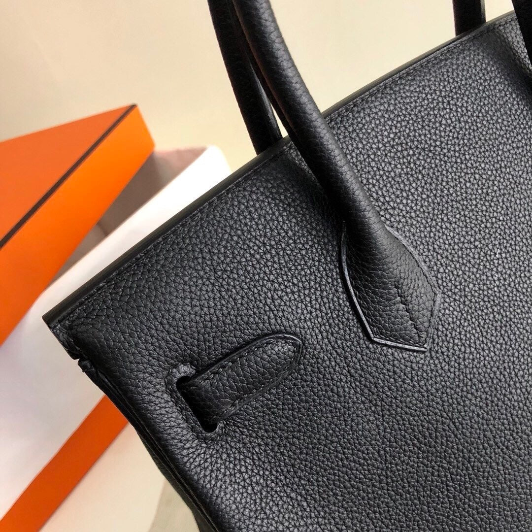 Bolsa Satchel Couro Preto Alça Dupla