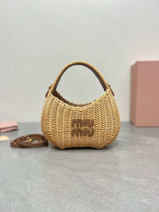 Bolsa de Ombro Palha Natural Texturizada