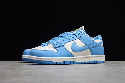 Tênis Couro Cano Baixo Branco Detalhe Azul Claro