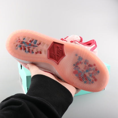 Tênis Cano Baixo Skate Couro Rosa Padrão Corações