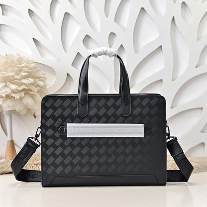 Mochila Messenger Couro Preta Estruturada