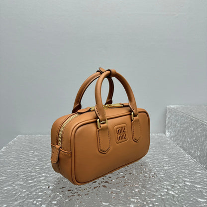 Bolsa Satchel Couro Marrom Compartimentos Estruturada