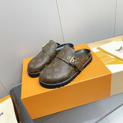 Sandália Couro Cacao Conforto Flat