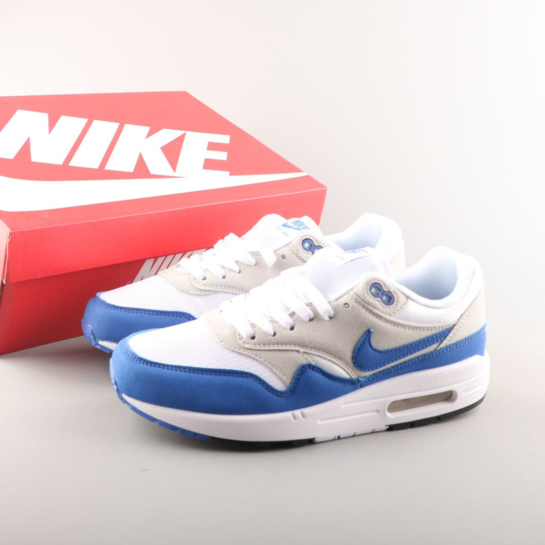 Tênis Runner Malha Azul Royal Detalhe Branco