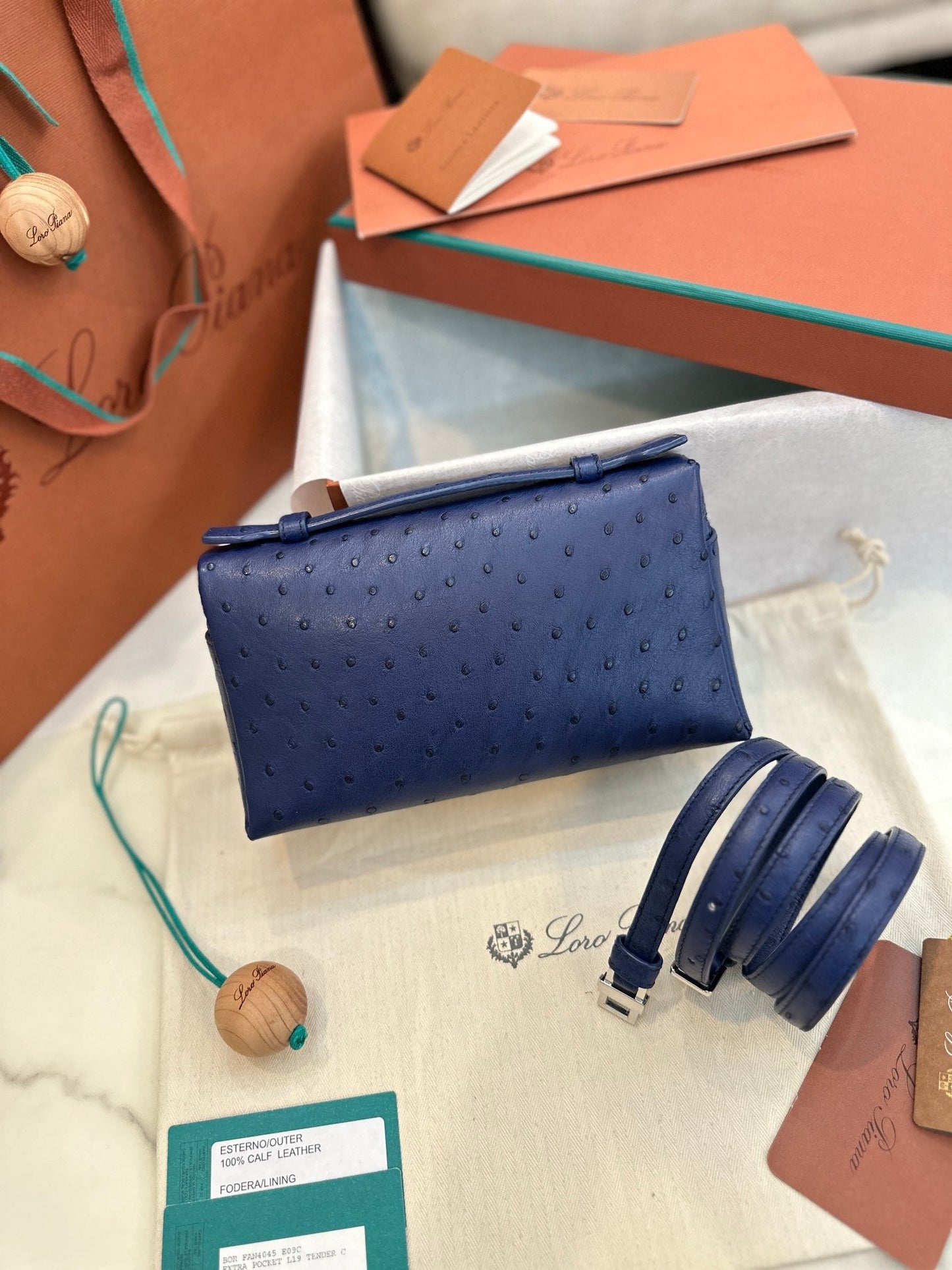 Bolsa Couro Azul