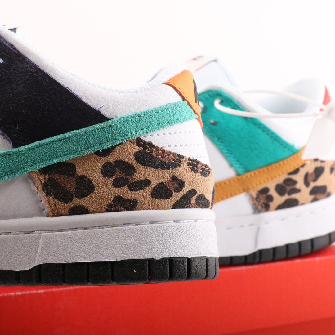 Tênis Cano Baixo Couro Safari Padrão Animal Print