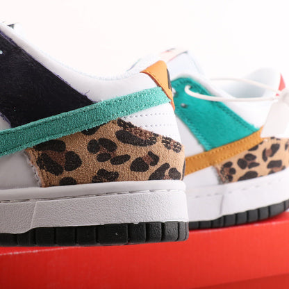 Tênis Cano Baixo Couro Safari Padrão Animal Print