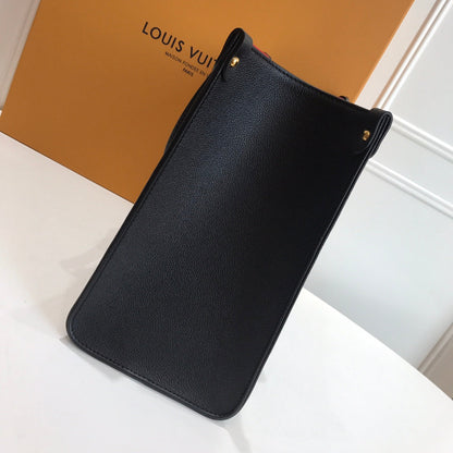 Bolsa Tote Couro Preto Padrão Monograma Geométrico
