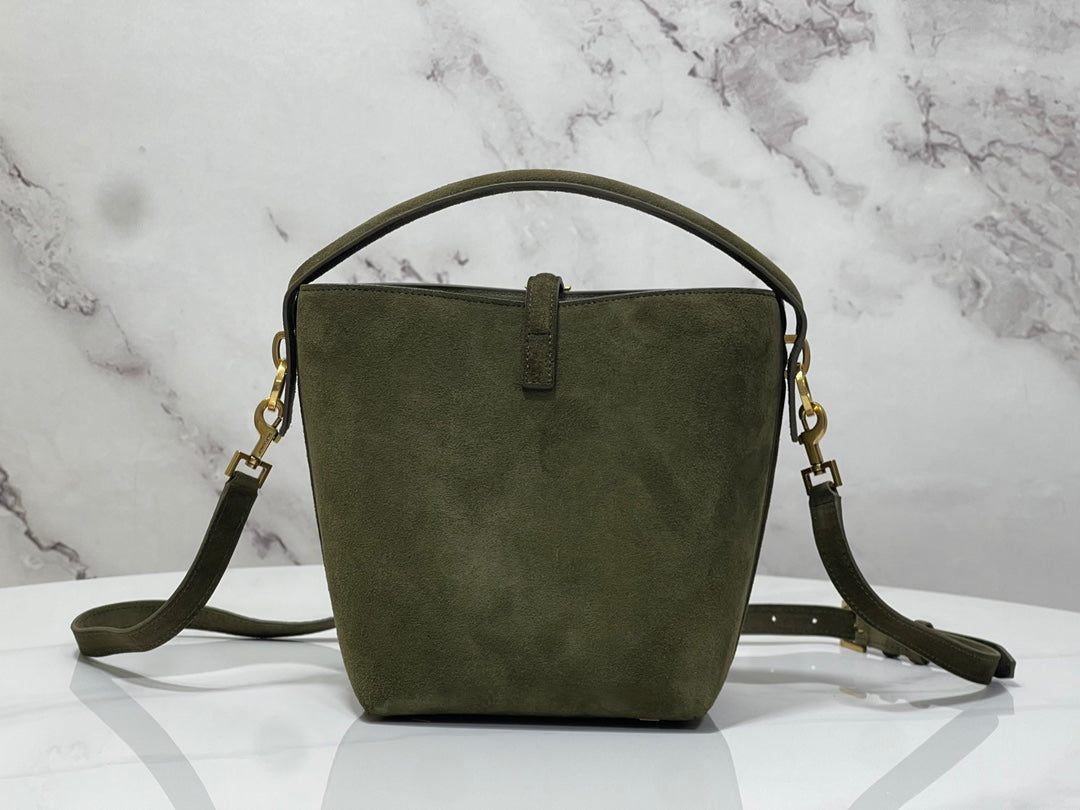 Bolsa Satchel Camurça Verde 37cm