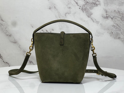 Bolsa Satchel Camurça Verde 37cm