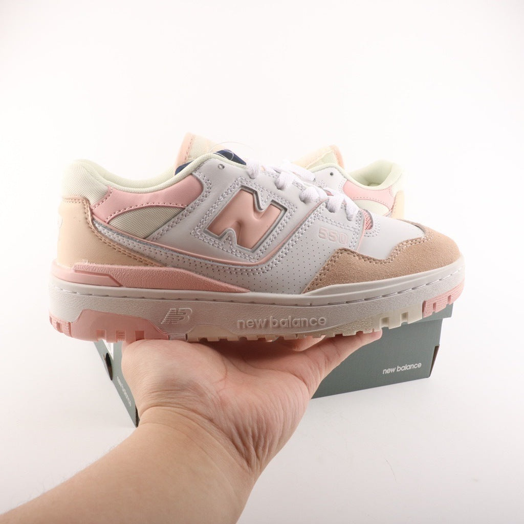 Tênis Couro Branco Detalhe Rosa