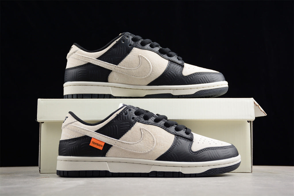 Tênis Cano Baixo Couro Bicolor Preto e Branco