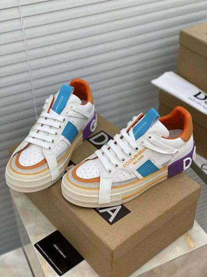 Tênis Couro Personalizado Multicolor Cano Baixo