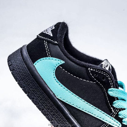 Tênis Cano Alto Infantil Couro Azul Tiffany Detalhe Reverso