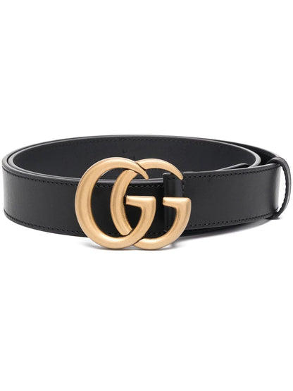 Gucci Cinto de couro com fivela Duplo G