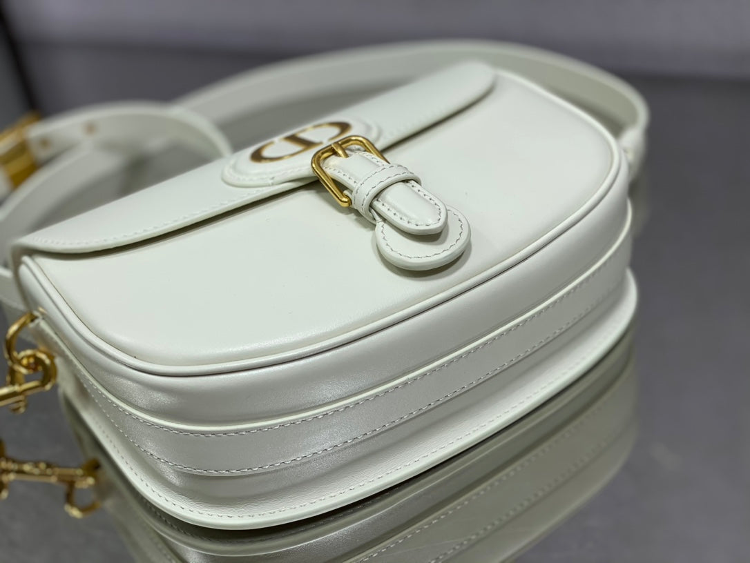 Bolsa Estruturada Couro Branco Alça Corrente