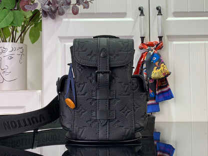 Bolsa Nano Couro Taurillon Padrão Monograma Geométrico
