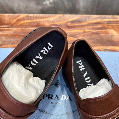 Mocassim Couro Marrom Liso