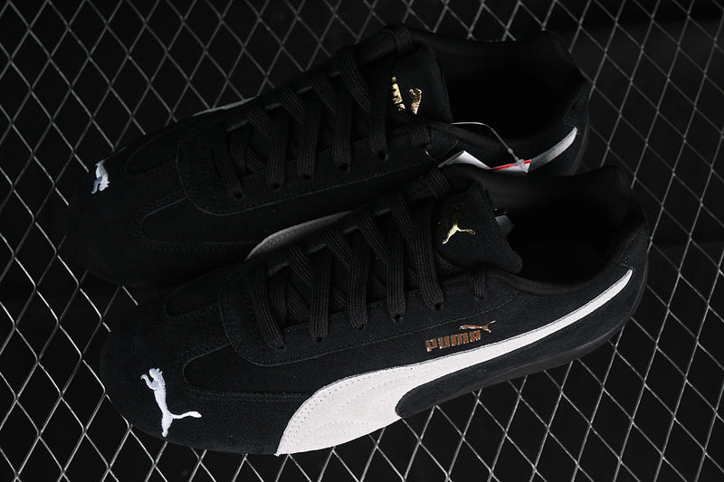 Tênis Couro Preto Detalhe Branco Cano Baixo