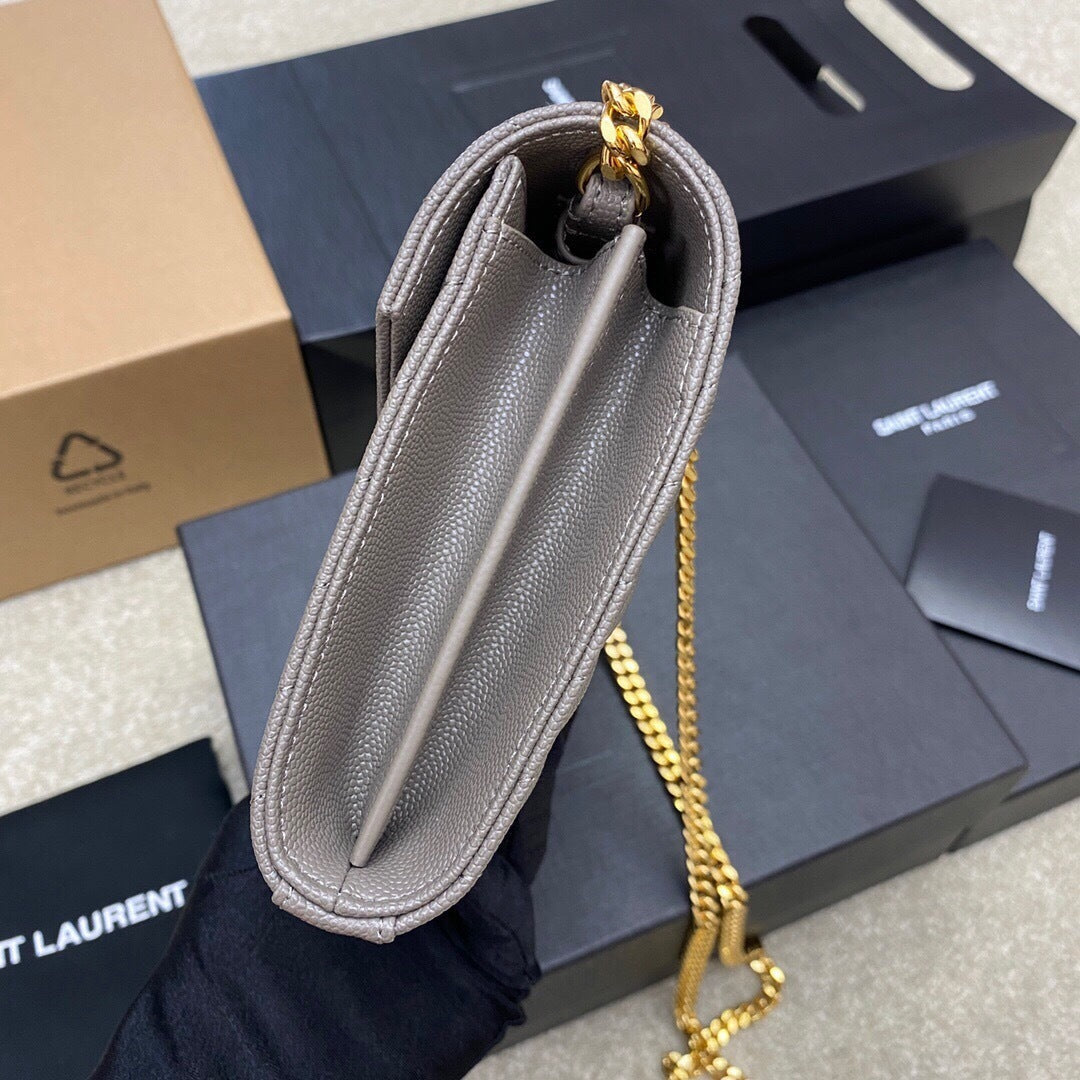 Bolsa Ombro Couro Cinza