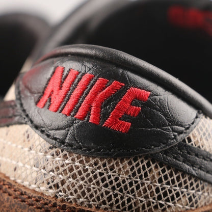 Tênis Cano Baixo Couro Marrom Textura Cobra