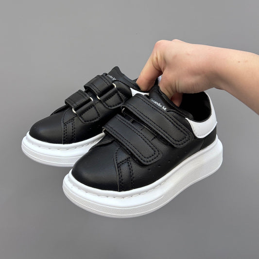 Tênis Infantil Couro Branco Detalhe Preto