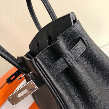 Bolsa Satchel Couro Preto Alça Dupla