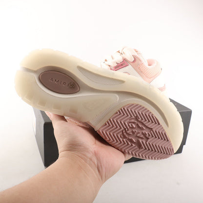 Tênis Cano Alto Couro Branco Detalhe Rosa