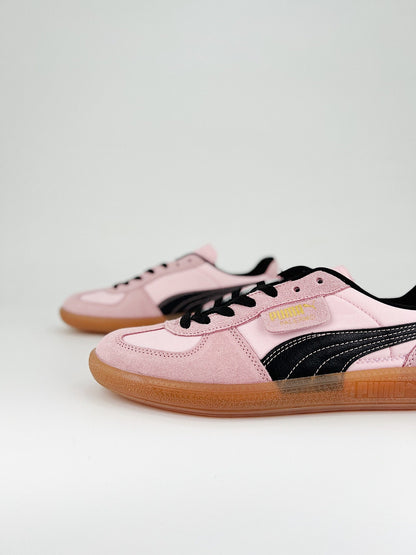 Tênis Couro Branco Rosa Pink Detalhe Preto