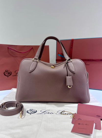 Bolsa Satchel Couro Caramelo Média