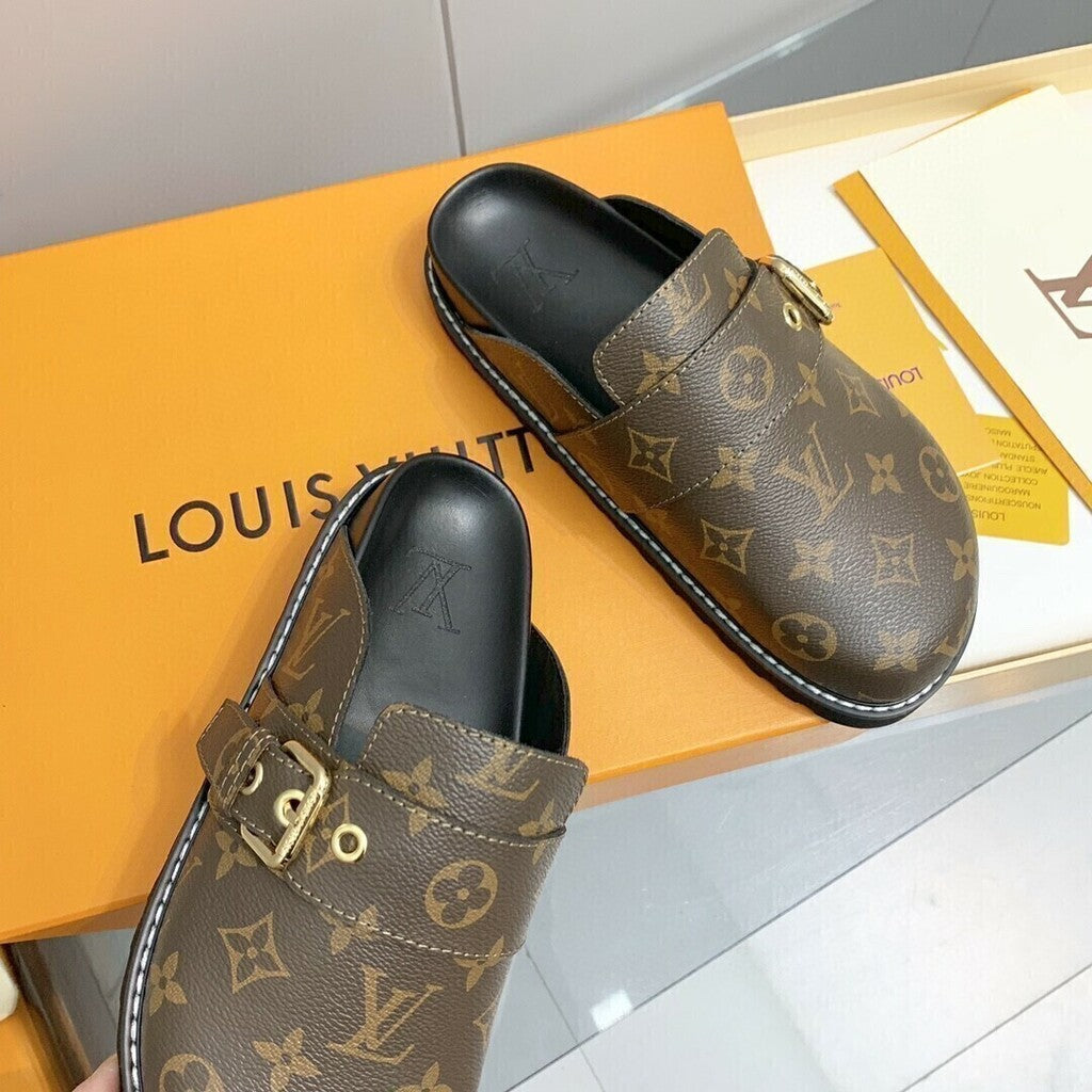 Sandália Couro Cacao Conforto Flat
